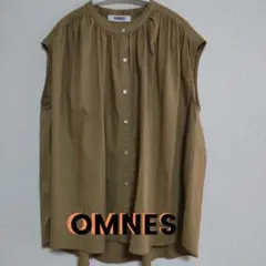 OMNES フレンチスリーブ　ブラウス ブラウン　未使用に近い　24時間発送