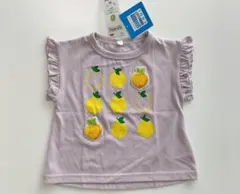 【新品】レモン柄　Tシャツ　80　紫　パープル　ノースリーブ　ベビー用のサムネイル