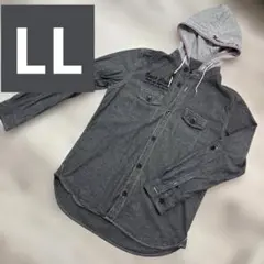 Beach Sound フード付き長袖シャツ グレー LL