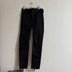 UNIQLO ユニクロ ウルトラストレッチダメージジーンズ 黒 26(66cm)