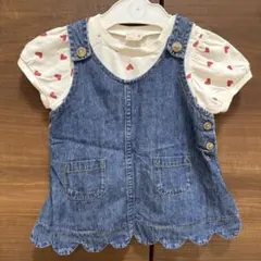 petit mainデニムスカートとロンパースのセット80㎝