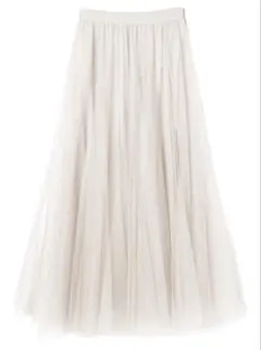 GRL グレイル ボリュームロングチュールスカート［at118］