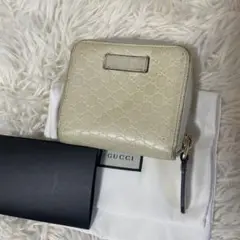 GUCCI 長財布 GG柄 マイクロシマ スカイブルー 小銭ポケット付【レア色 