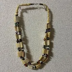 天然石風パーツ 多連ネックレス