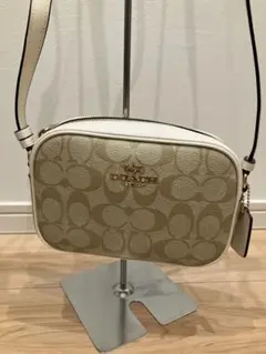 【美品】コーチ coachシグネチャー 白 ショルダーバッグ