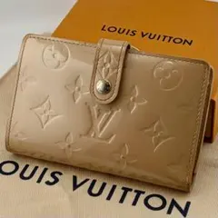 極美品 ルイヴィトン ポルトフォイユ ヴィエノワ ヴェルニ 財布 ベージュ