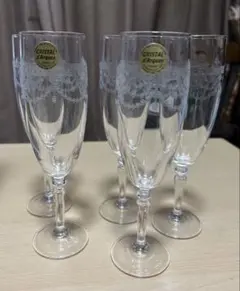 CRISTAL d'Argues シャンパン・ワイングラス 5個セット超美品！
