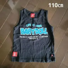 BABYDOLL☆タンクトップ／ノースリーブTシャツ　黒　110㎝