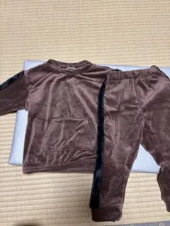 ブラウン フリース パジャマ セットアップ