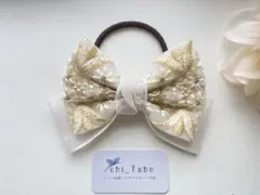 112 ✳︎組み合わせ自由！３点1300円！✳︎インド刺繍リボンポニーヘアゴム♡