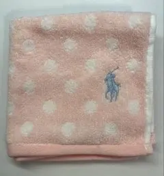 Ralph Lauren ピンク水玉模様 タオルハンカチ約25㎝×25㎝