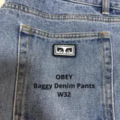 OBEY オベイ バギー デニムパンツ 青 ブルーのサムネイル