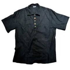 00s y2kビット スキッパー 半袖シャツ ヘンリー お兄系 グランジ 金具 
