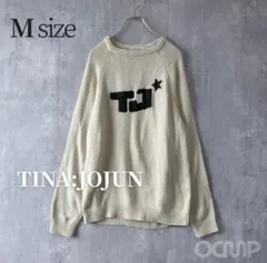 良品✨TINA:JOJUN ジャガードニット セーター ロゴ Mサイズ