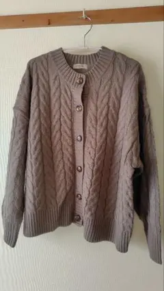 【Samansa Mos2】ケーブル編み カーディガン