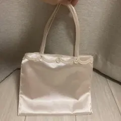 パーティー用サブバッグ＋袱紗　ベージュサテン