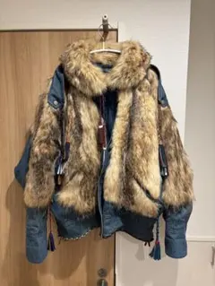 00s archive obelisk denim jacket fur y2k - メルカリ