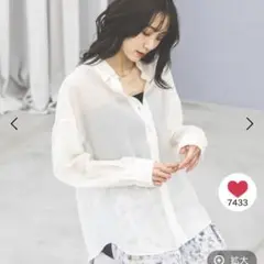シルキータッチシアーシャツ長袖　グローバルワークのサムネイル
