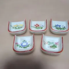 花柄陶器製箸置き5個セット
