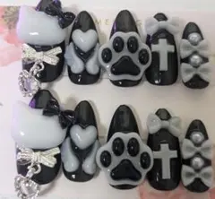 地雷系　地雷系ネイル　ジェルネイル　ネイルチップ　量産型　ハンドメイド