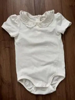 H&M レース付き襟 ホワイトロンパース