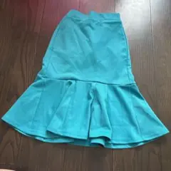 ターコイズ フレアスカート ウエストゴム