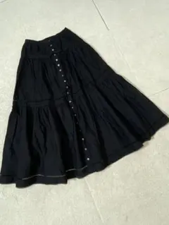 7423. PINK HOUSE 綿100% フレア ロングスカート