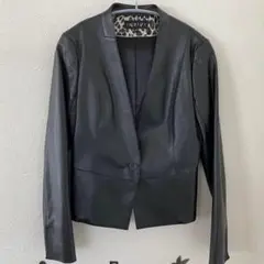 ノーカラージャケット レザージャケット