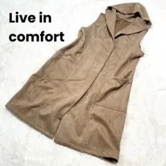 【リブインコンフォート】ノースリーブコート ベスト フード付き MT