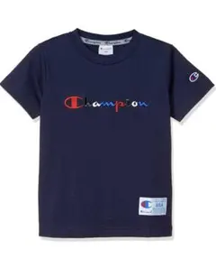 新品17434 チャンピオン100cm 紺カラフルロゴ半袖Tシャツ通園通学