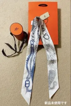 a229【美品】HERMES エルメスツイリー ボルデュックリボン 黒オレンジ a229【美品】HERMES エルメスツイリー ボルデュックリボン 黒オレンジ