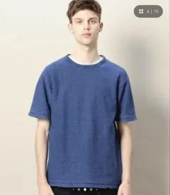 【BEAUTY&YOUTH】 インディゴニットTシャツ 半袖 サマーニットのサムネイル