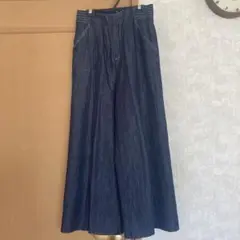 ダークデニム ワイドパンツ ハイウエスト　アナイ36