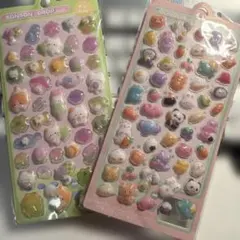 【新品】ボンボンドロップシール2枚セット（アニマル&ねこ）