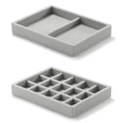 無印良品 重なるベロアケース 縦 格子 セット