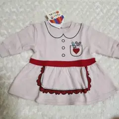 エプロンプリントワンピース　80cm