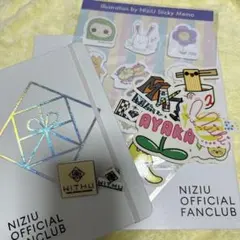 NIZIU ファンクラブグッズ ノート、ピンバッジ、シールセット