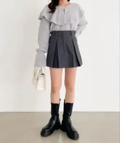 Heather ウールライクスカパン ショートパンツ グレー