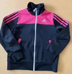 adidas ジップアップジャケット 130cm 黒/ピンク