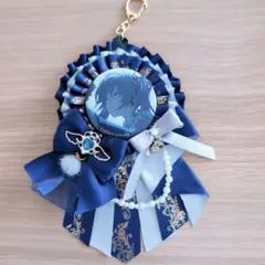 痛ロゼット 缶バッジ ブラック ネイビー