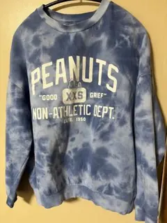 H&M ピーナッツ☆スヌーピー ブルー系 タイダイ スウェット 160