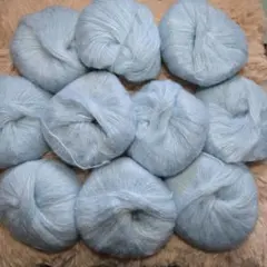 モヘア毛糸　編み物　10玉　手芸　250g　アイスブルー