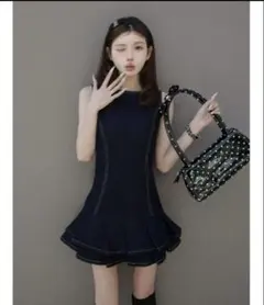 新品未使用 Darich ダーリッチ ダブルプリーツデニムミニワンピース