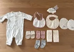 無印　カバーオール　新生児　ベビー用品セット　靴下　スタイ　ジェラピケ
