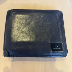 Calvin Klein ブラックレザー二つ折り財布