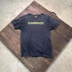 7SM4【QUIKSILVER】ロゴプリントTシャツ　ネイビー　古着used