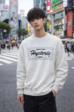 【特価】ヒステリックグラマー　肉厚起毛ヘビーウェイトトレーナー　白　FREE　白