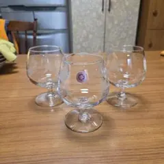 昭和レトロ DAIWA GLASS 脚付きグラス　3個セット
