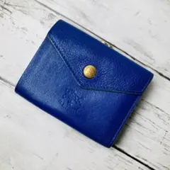 美品 美しい本革】ILBISONTE ガマ財布 エメラルド バイソン ミニマル