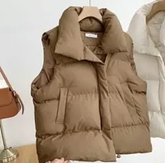 【新品未着用】レディース.カジュアル ダウンベスト☆ショコラブラウン XLサイズ